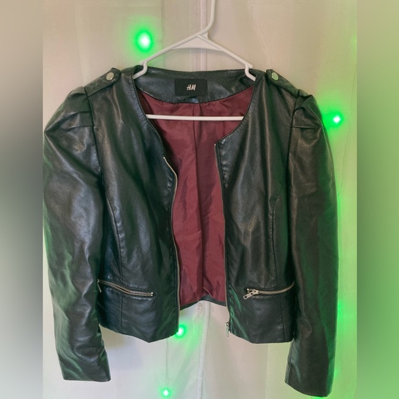 H&M Jackets & Blazers - Black leather crop jacket